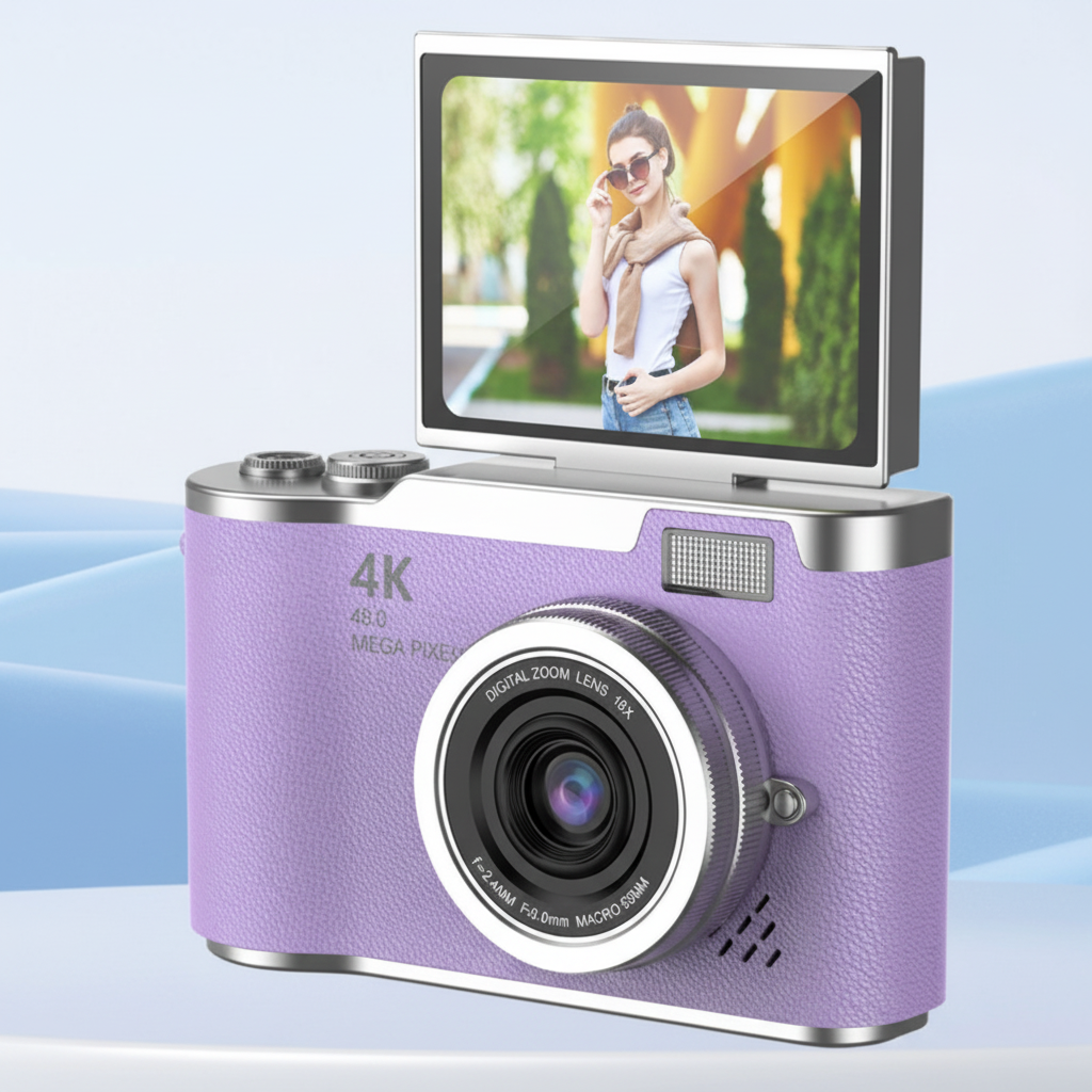 4K Digital Vlogging Camera with Flip Screen Perfect Gift for Adults - Image 12