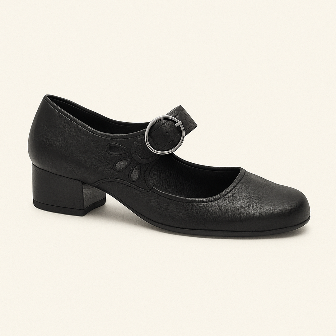 Damskie Skórzane Buty Na Obcasie | Ze Szczegółem Klamry
