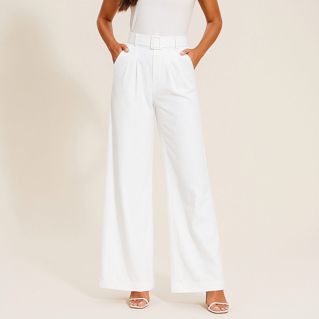 Luźne Spodnie Z Wysokim Stanem | Szerokie Nogawki