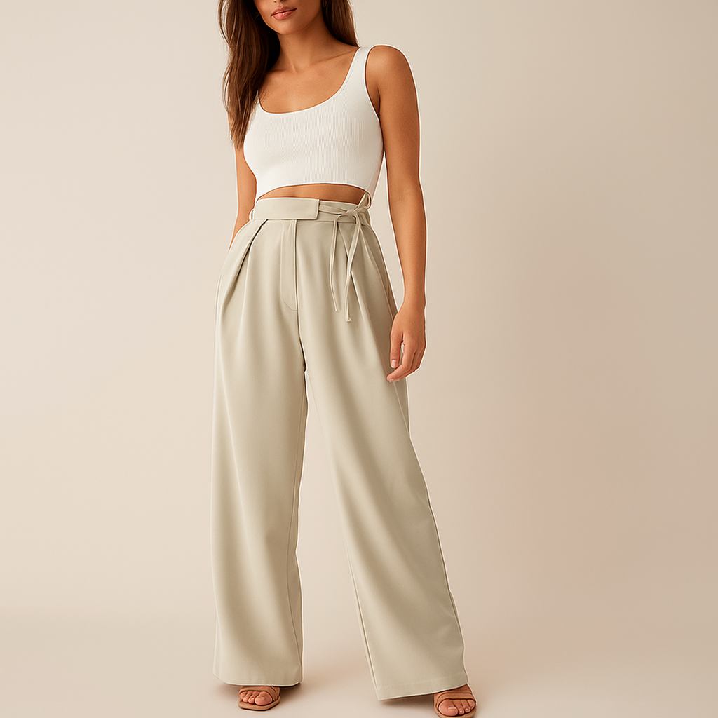 Damskie Spodnie Z Szerokimi Nogawkami | Codzienne