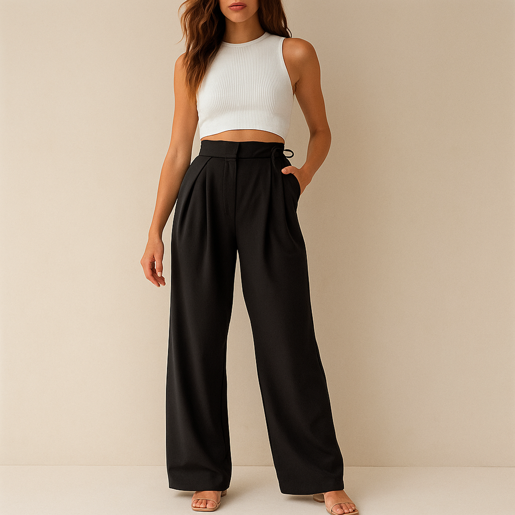 Damskie Spodnie Z Szerokimi Nogawkami | Codzienne