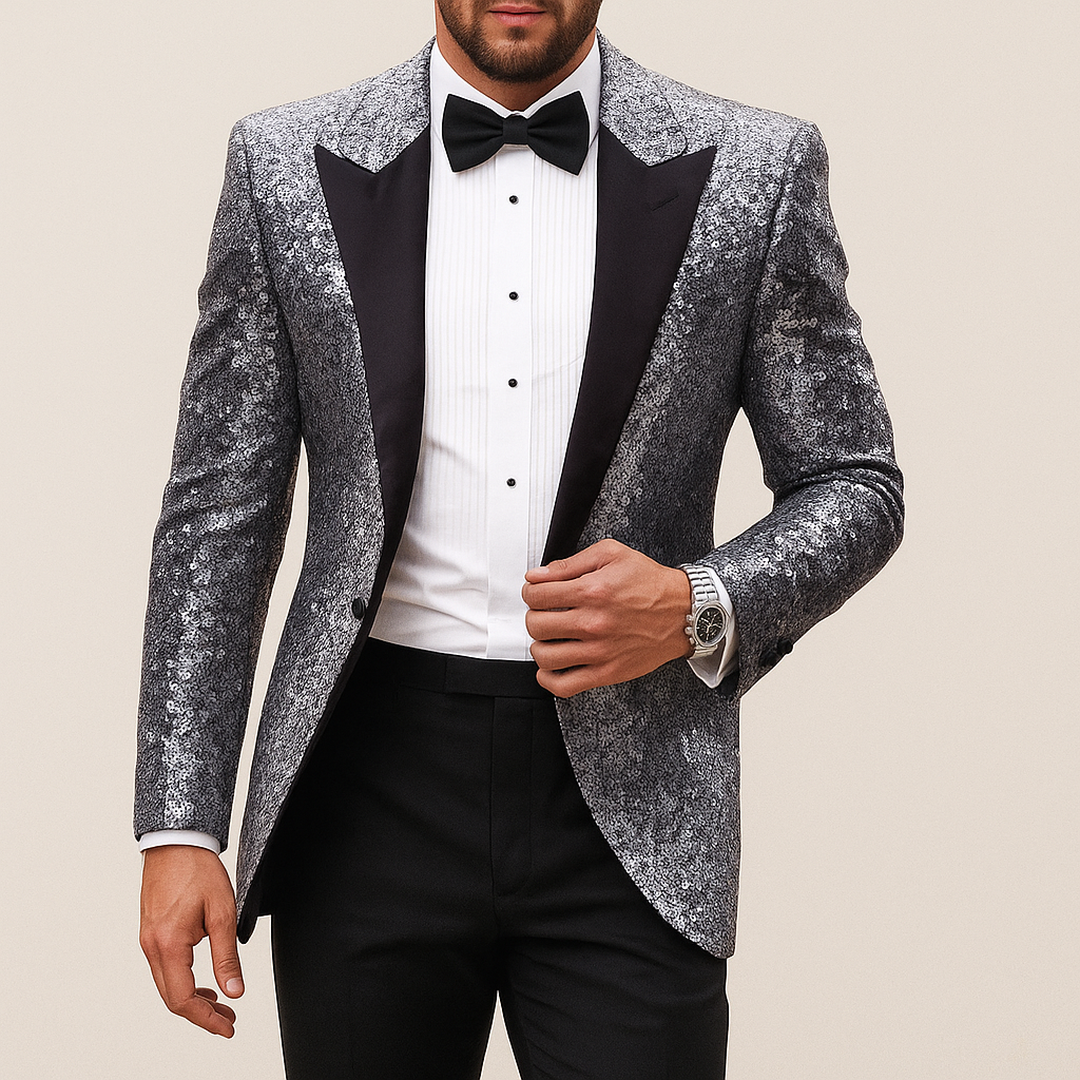 Retro Marynarka Z Połyskiem Dla Mężczyzn | Stylowa