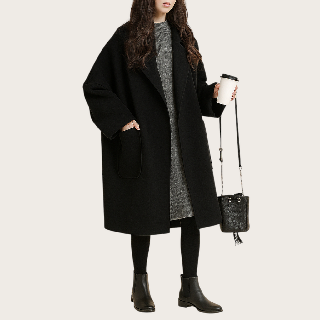 Damski Zimowy Płaszcz Trenczowy | Oversize