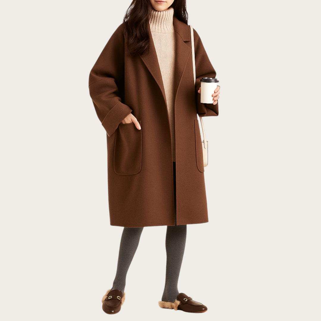 Damski Zimowy Płaszcz Trenczowy | Oversize