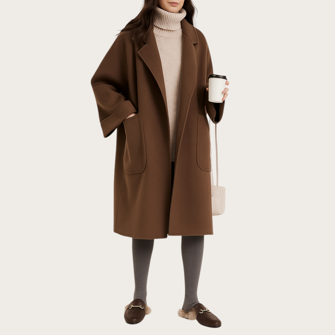 Damski Zimowy Płaszcz Trenczowy | Oversize