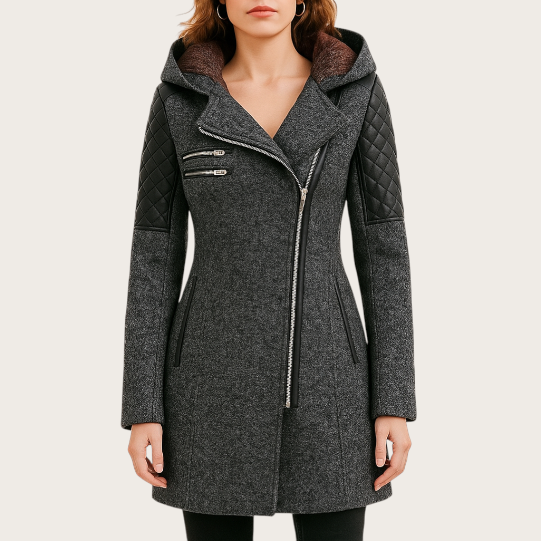 Damska Zimowa Kurtka Z Zamkiem | Długi Rękaw