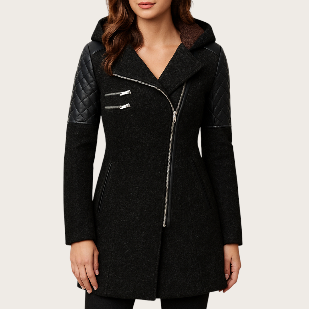 Damska Zimowa Kurtka Z Zamkiem | Długi Rękaw