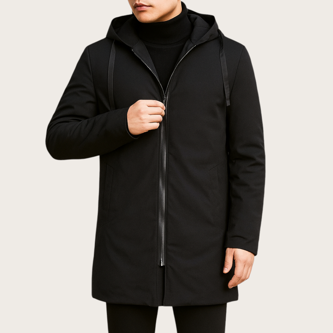 Męska Zimowa Kurtka Z Długim Rękawem | Z Kapturem