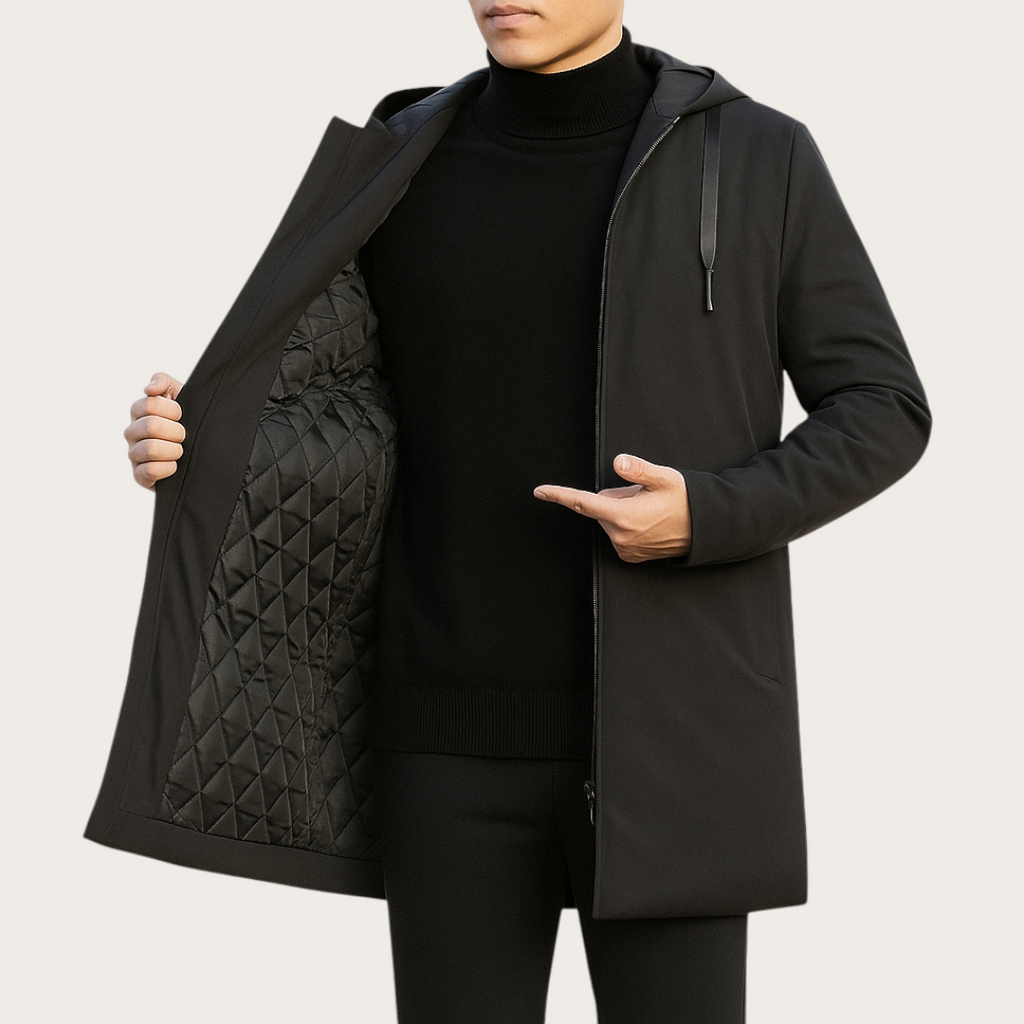 Męska Zimowa Kurtka Z Długim Rękawem | Z Kapturem