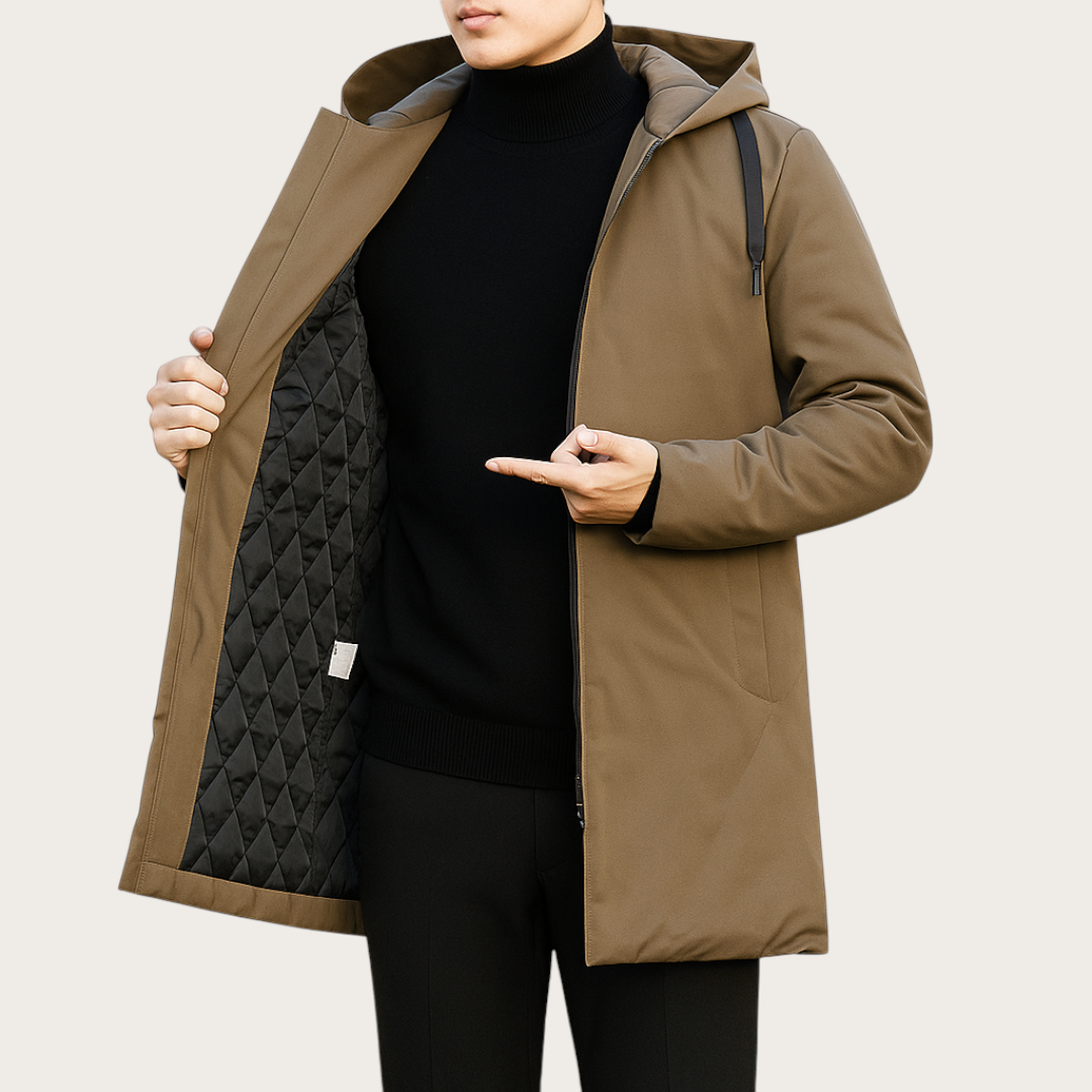 Męska Zimowa Kurtka Z Długim Rękawem | Z Kapturem