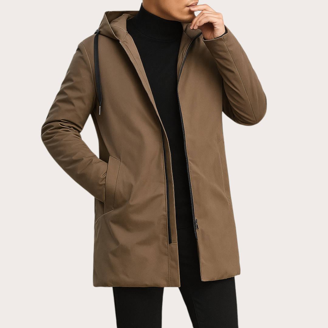 Męska Zimowa Kurtka Z Długim Rękawem | Z Kapturem