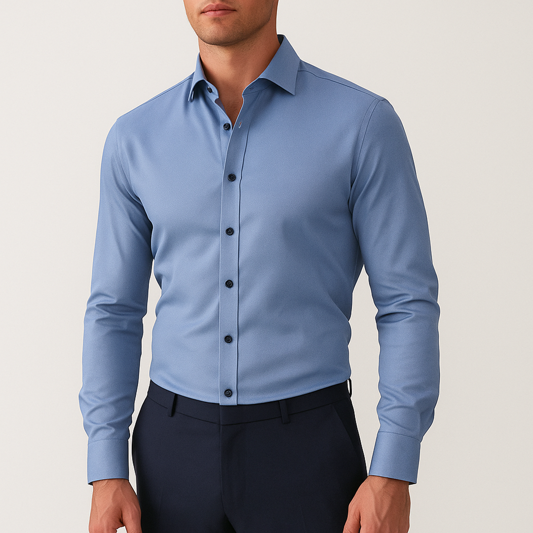 Męska Koszula o Wysokiej Elastyczności | Z Listwą Guzikową