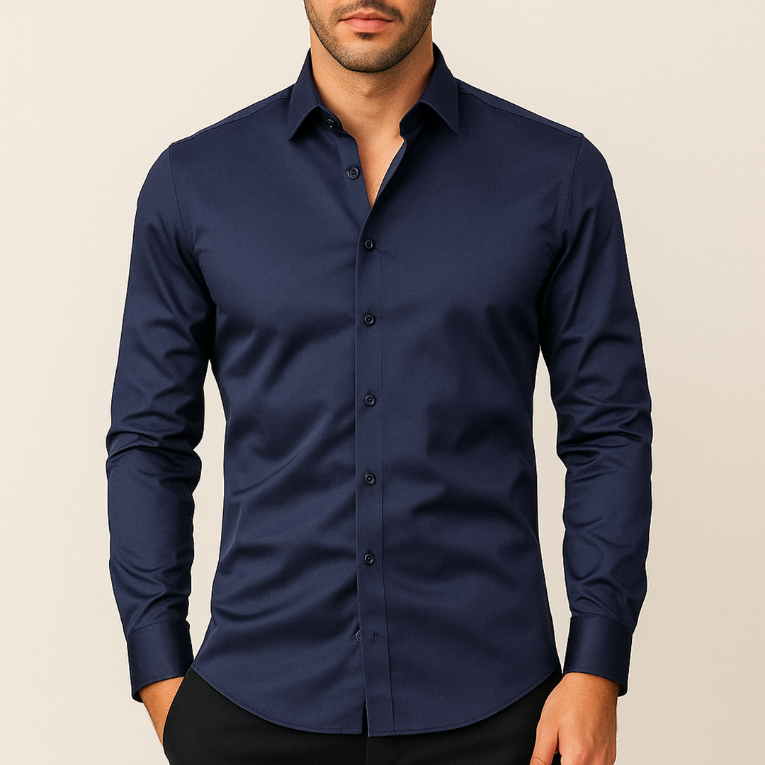 Męska Koszula o Wysokiej Elastyczności | Z Listwą Guzikową