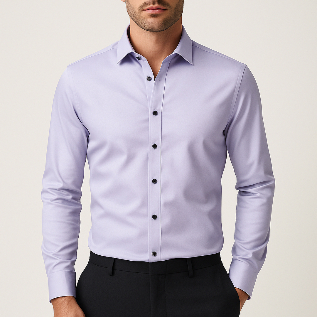 Męska Koszula o Wysokiej Elastyczności | Z Listwą Guzikową