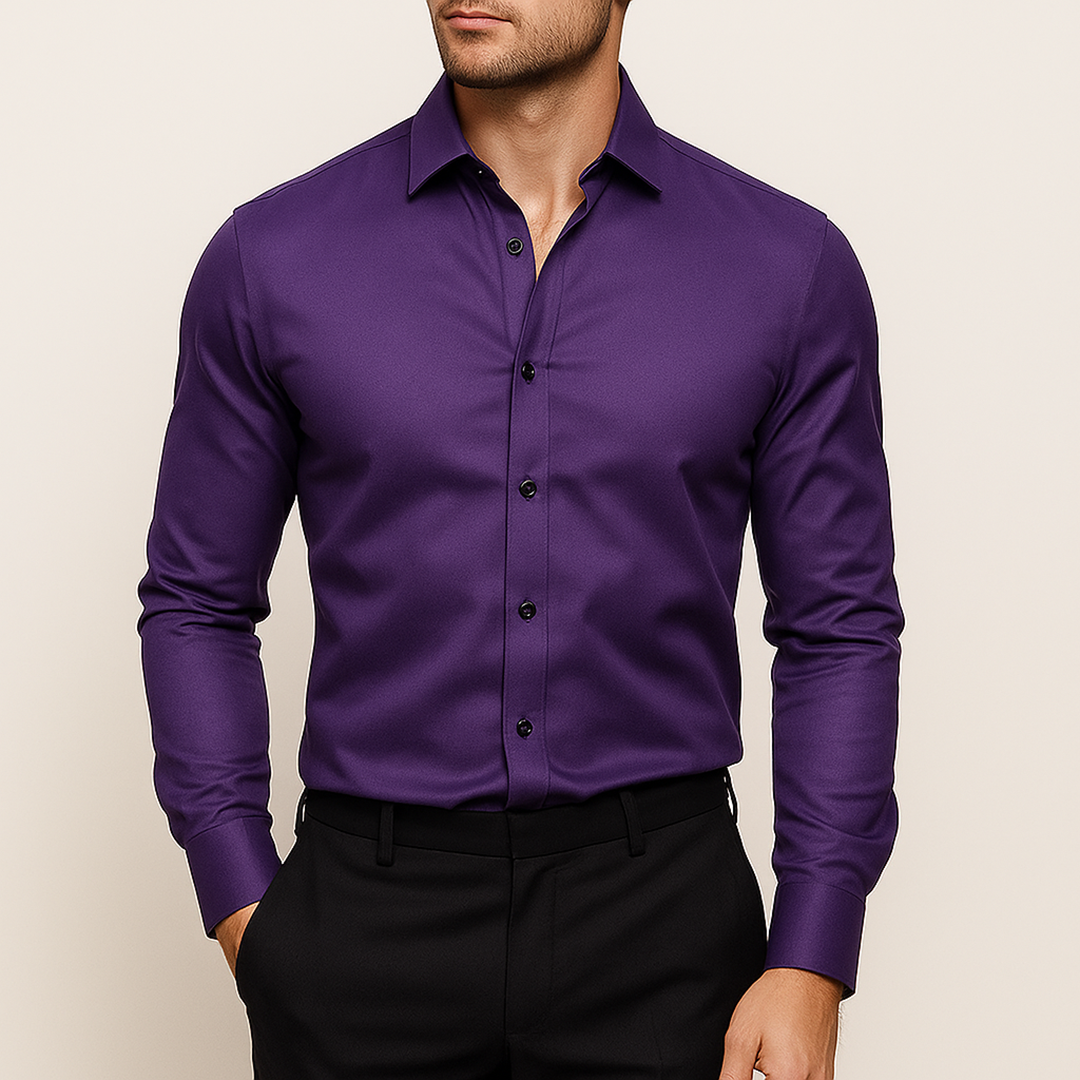 Męska Koszula o Wysokiej Elastyczności | Z Listwą Guzikową