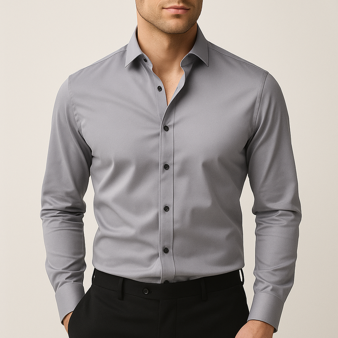 Męska Koszula o Wysokiej Elastyczności | Z Listwą Guzikową