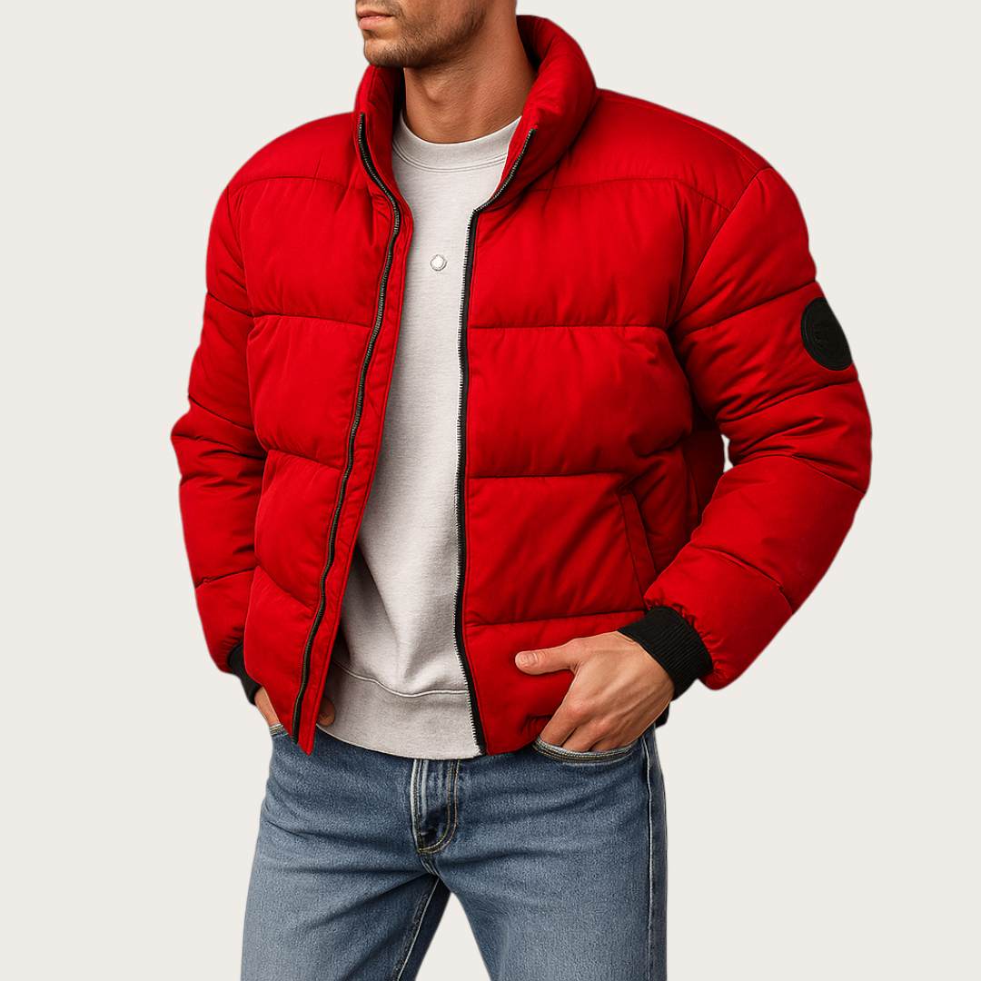 Uniseksowa Pikowana Kurtka z Kapturem i Zamkiem | Zima