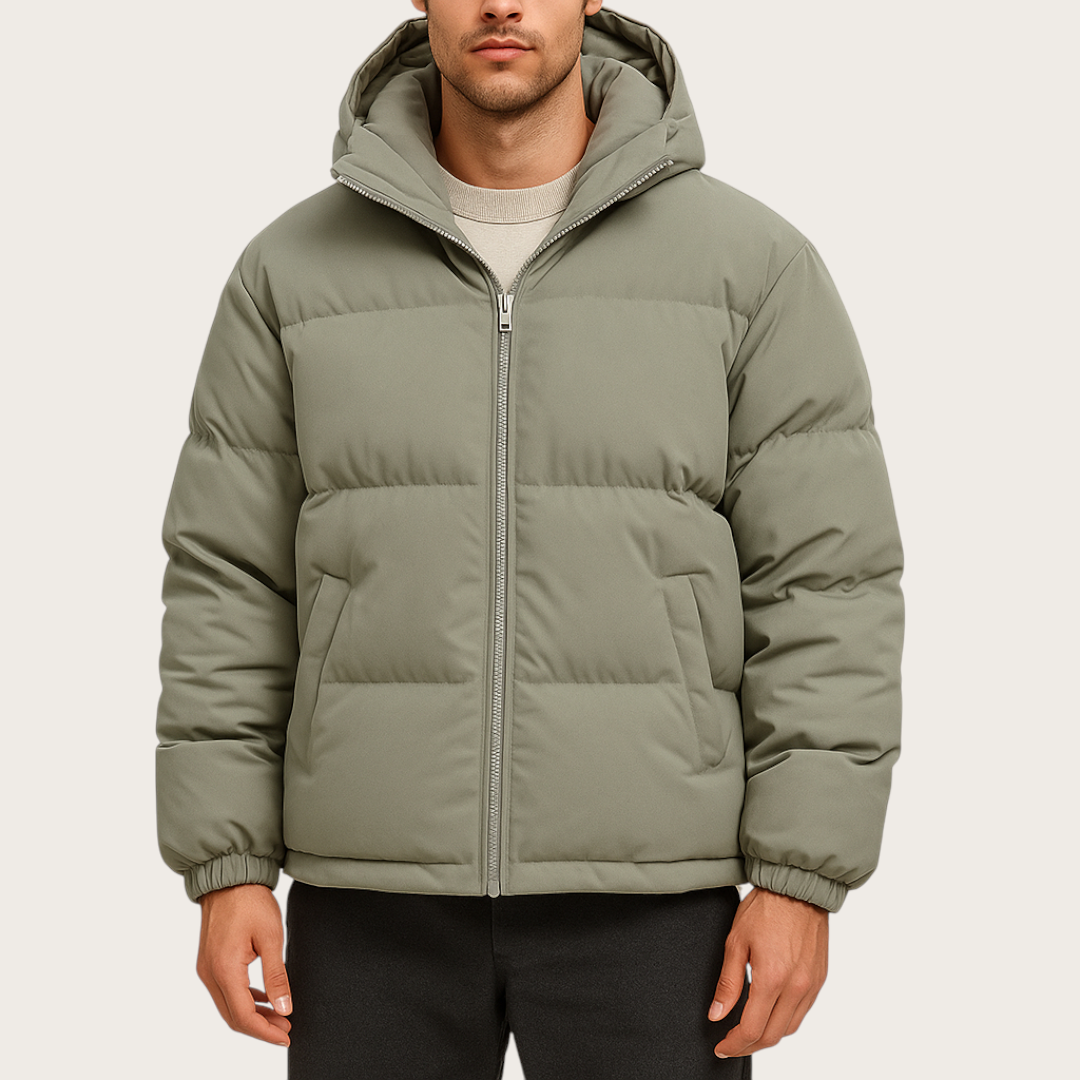 Uniseksowa Pikowana Kurtka z Kapturem i Zamkiem | Zima