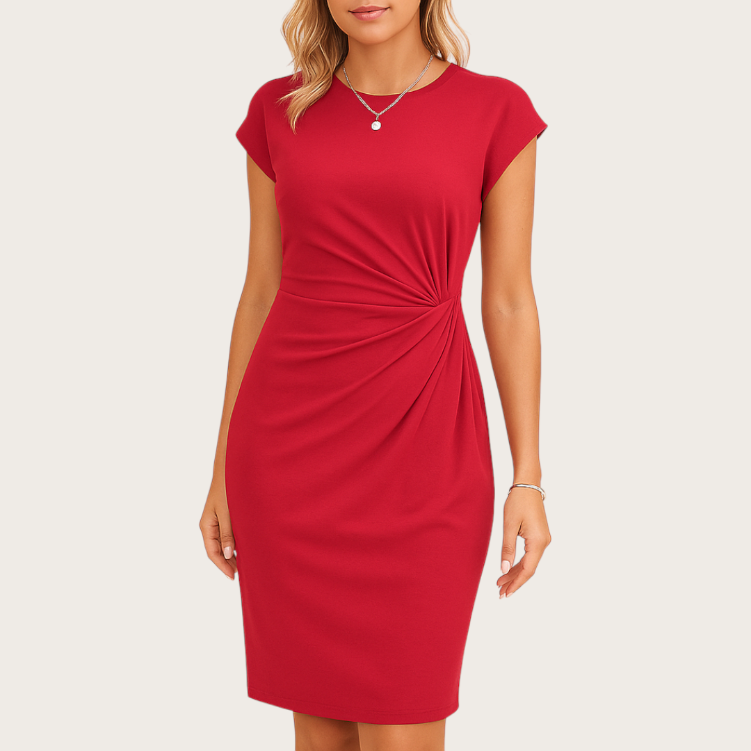 Damska Sukienka Wieczorowa z Krótkim Rękawem | Midi