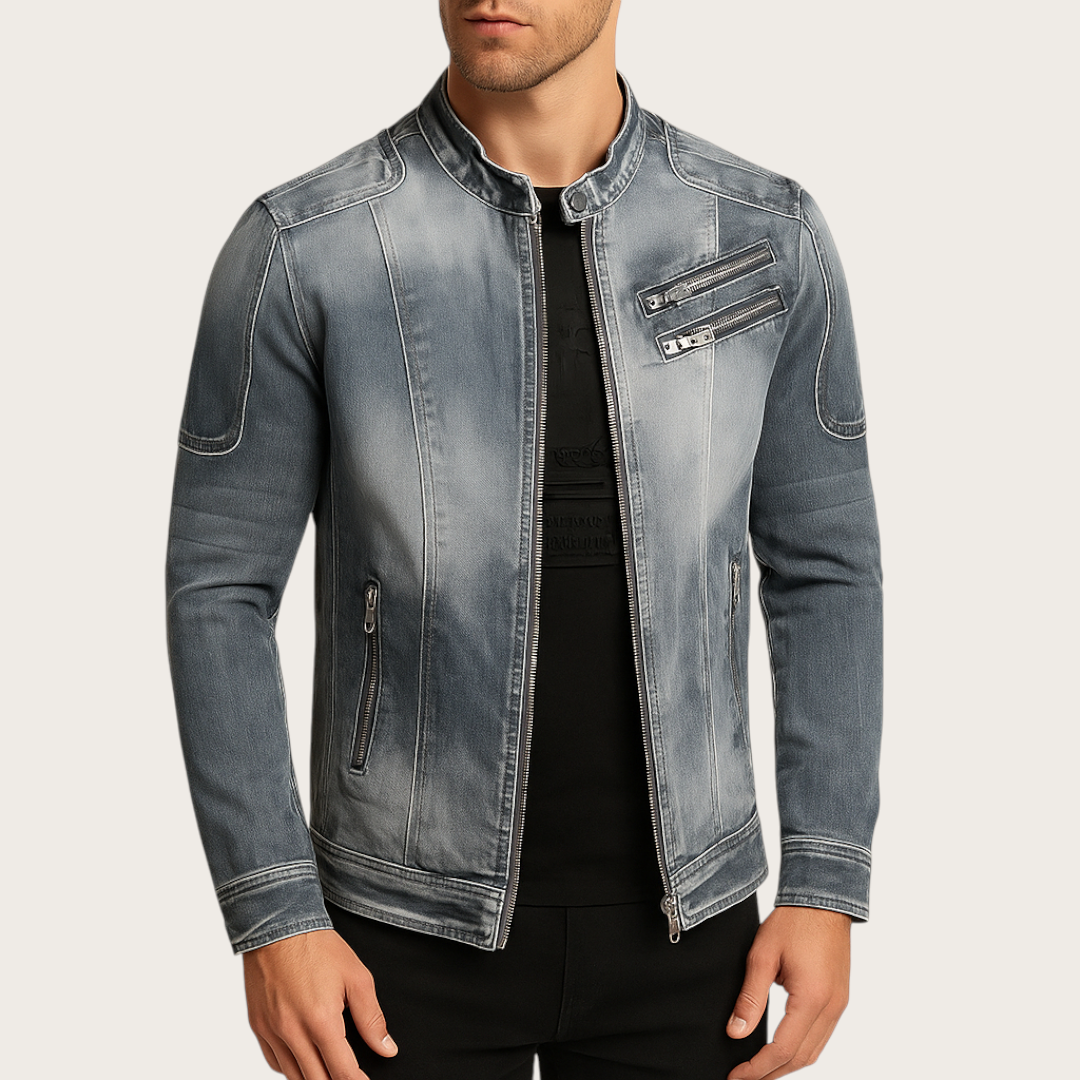 Męska Skórzana Kurtka z Zamkiem | Stylowa