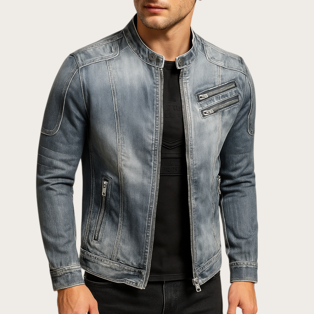 Męska Skórzana Kurtka z Zamkiem | Stylowa