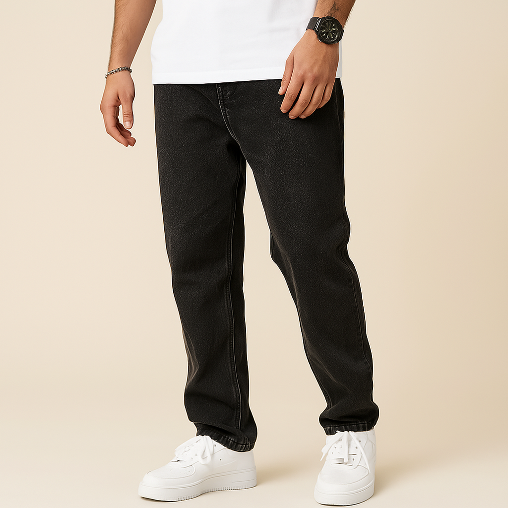 Męskie Jeansy z Jasnym Praniem | Prosta Nogawka