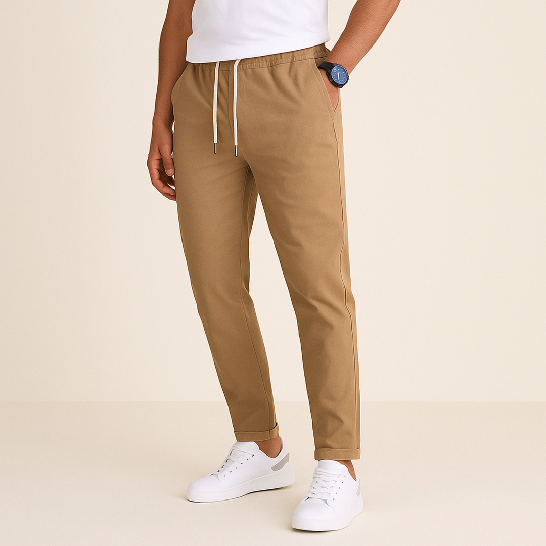 Męskie Spodnie z Elastycznego Materiału i Kieszenią | Stylowe