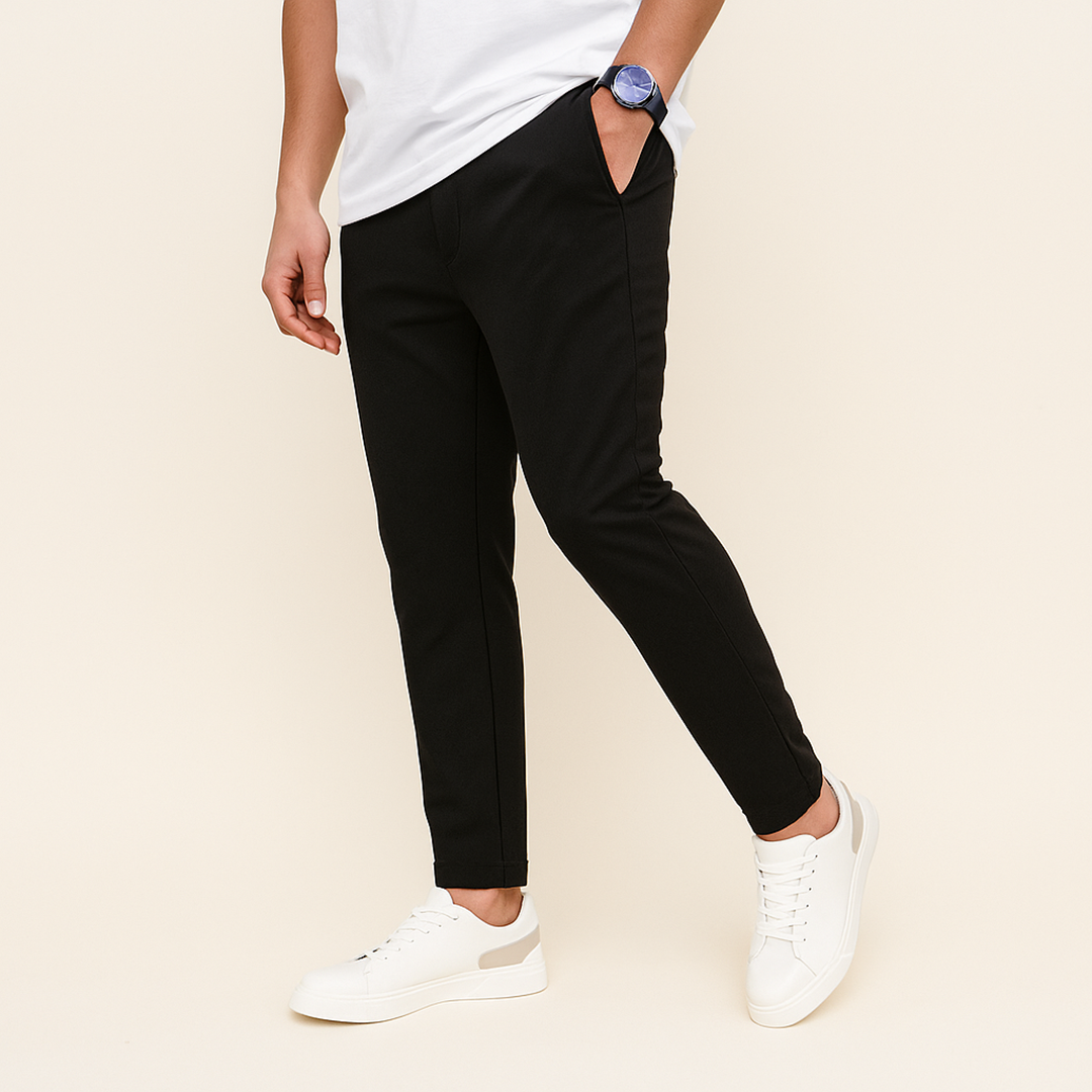 Męskie Spodnie z Elastycznego Materiału i Kieszenią | Stylowe