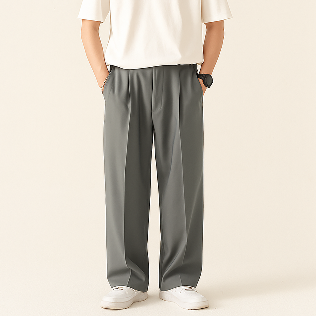 Męskie Spodnie z Szerokimi Nogawkami | Codzienne