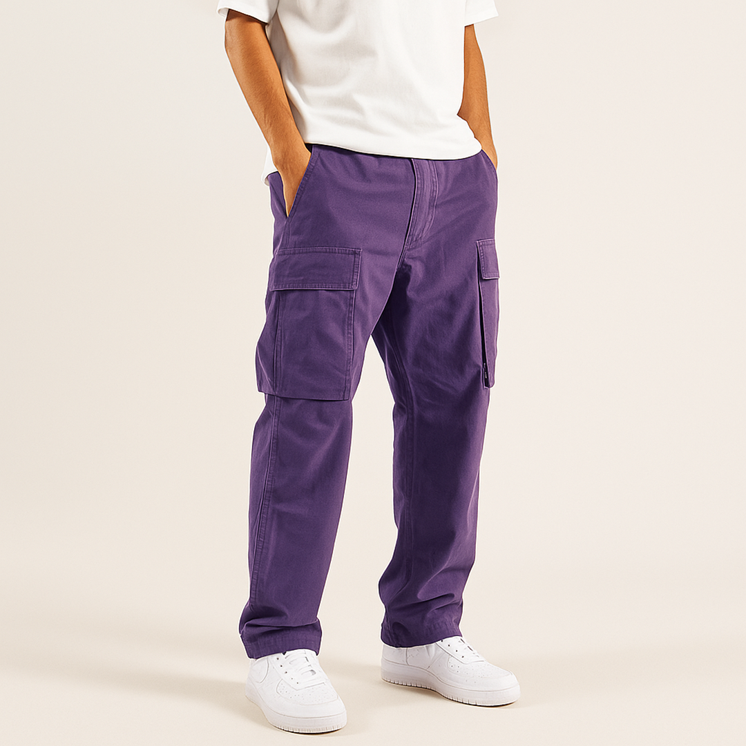 Męskie Spodnie Cargo | Szeroka Nogawka