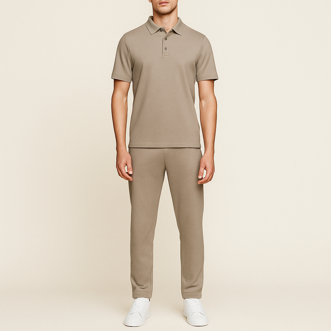 Stylowy Męski Komplet Dwuczęściowy | Półzapinany