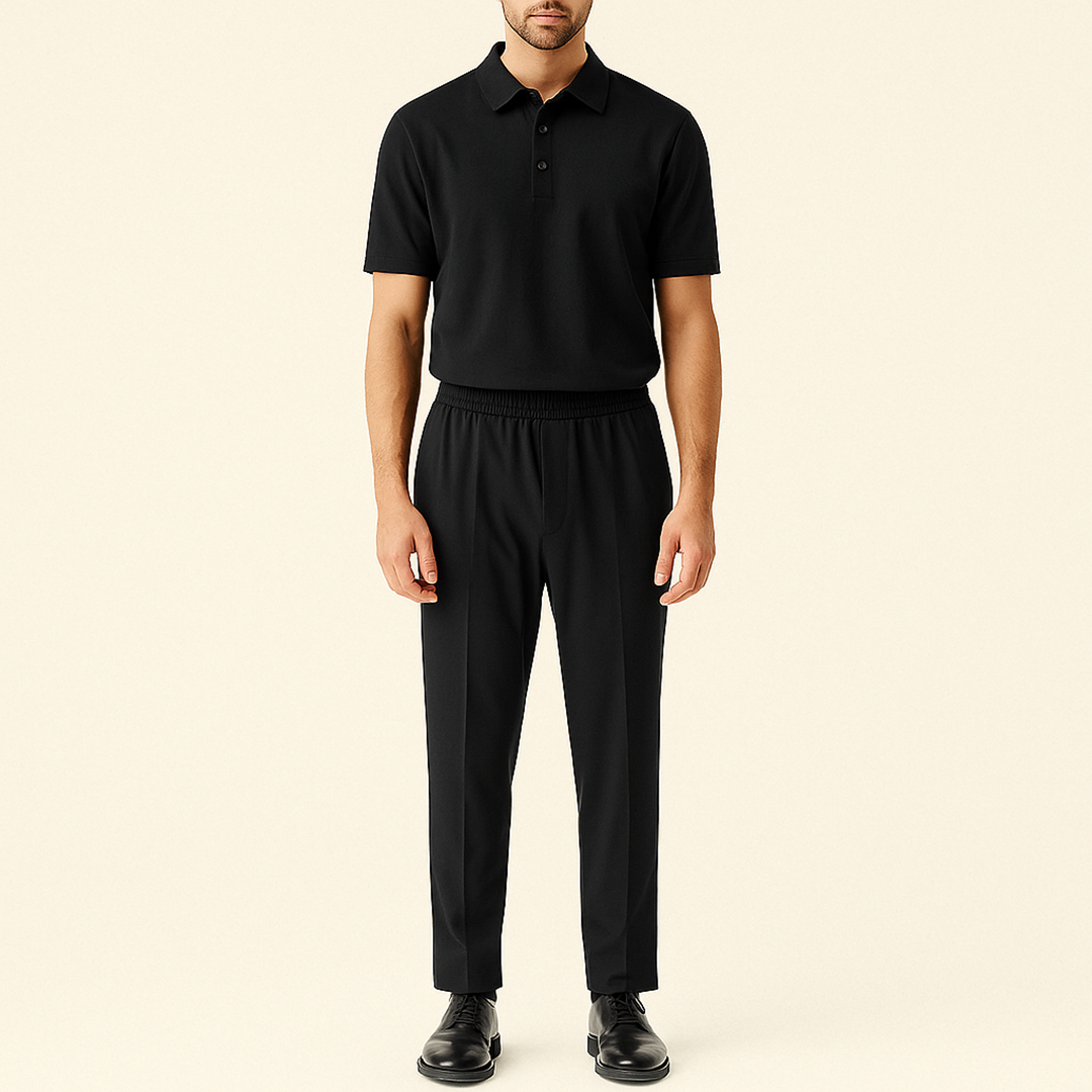 Stylowy Męski Komplet Dwuczęściowy | Półzapinany