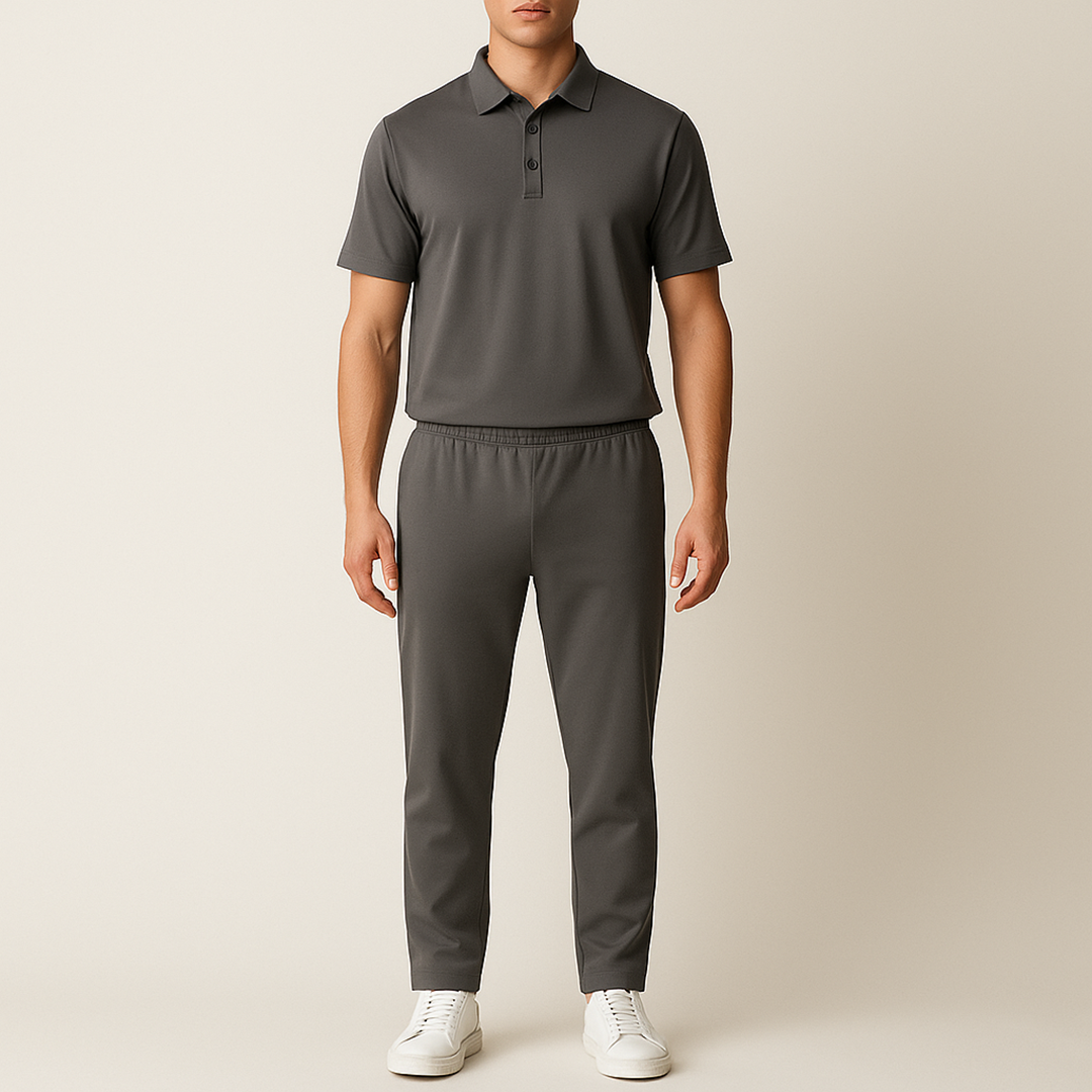 Stylowy Męski Komplet Dwuczęściowy | Półzapinany