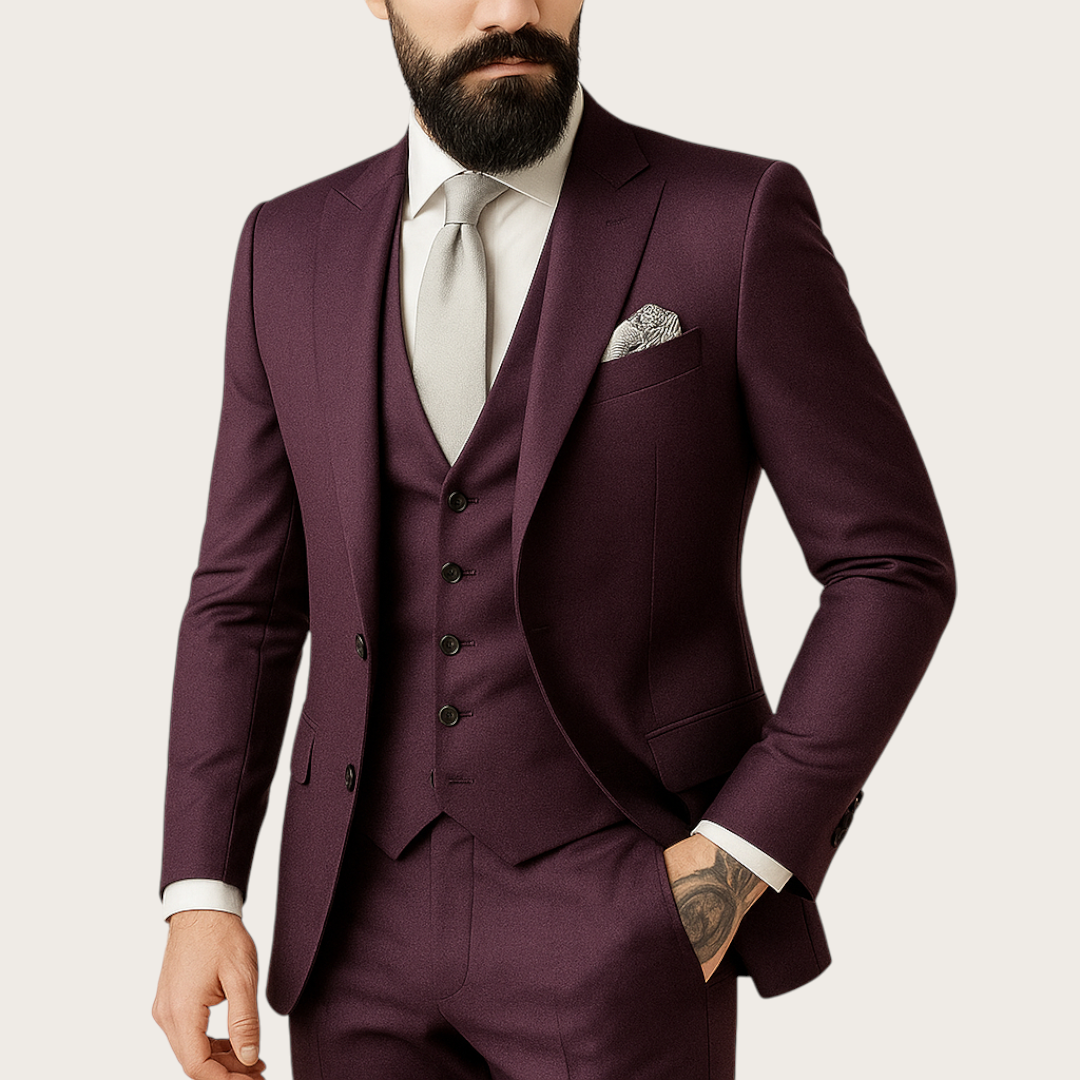 Męski Garnitur na Wesele | 3-Częściowy