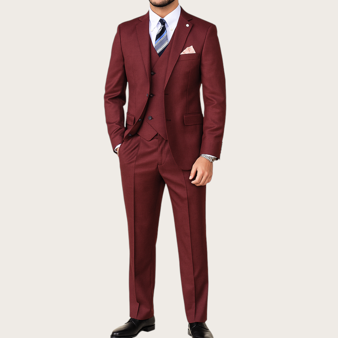 Stylowy Męski 3-Częściowy Garnitur | Elegancki