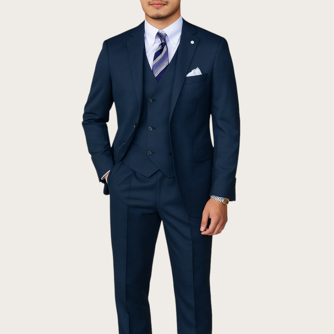 Stylowy Męski 3-Częściowy Garnitur | Elegancki