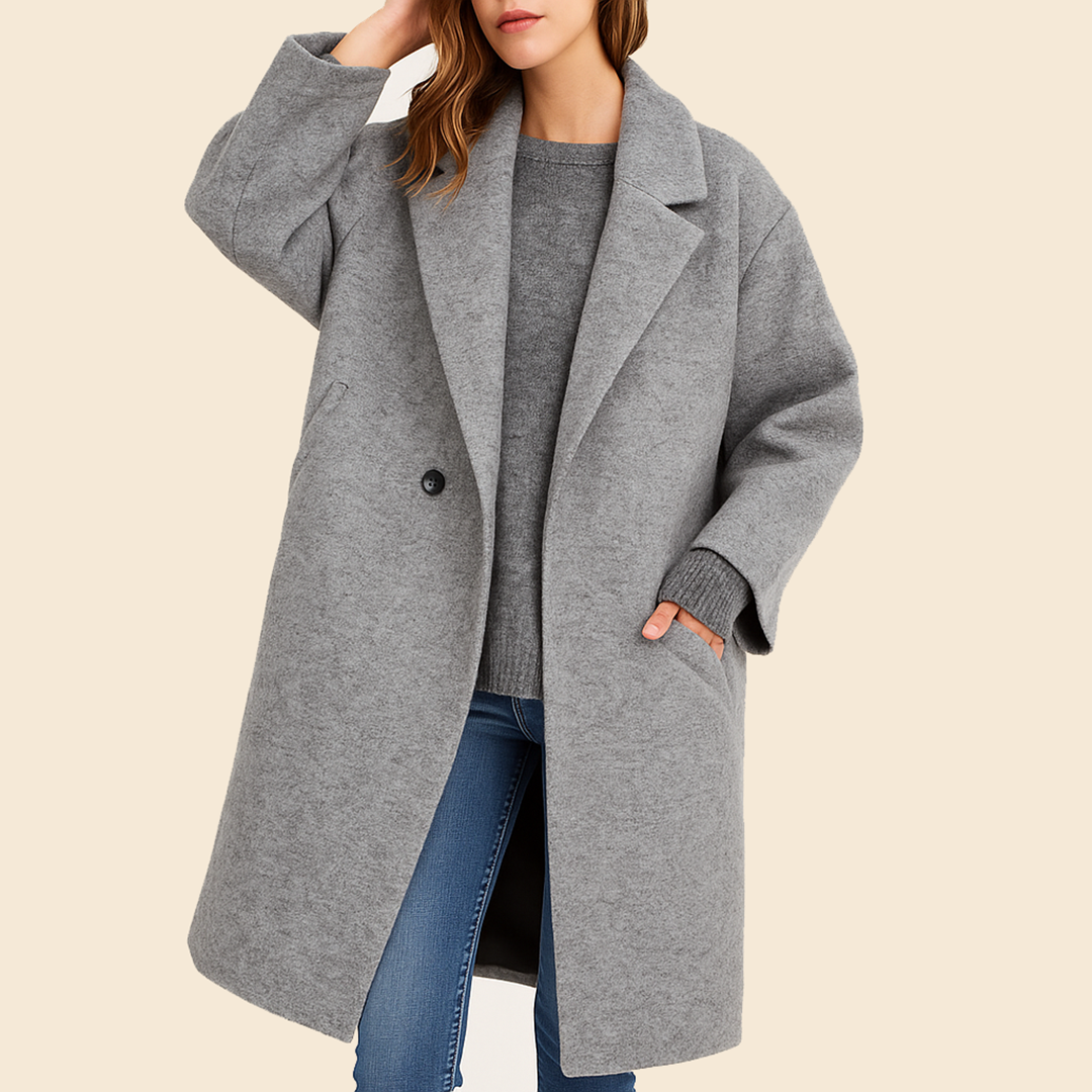 Damski Długi Casualowy Trencz | Jesień