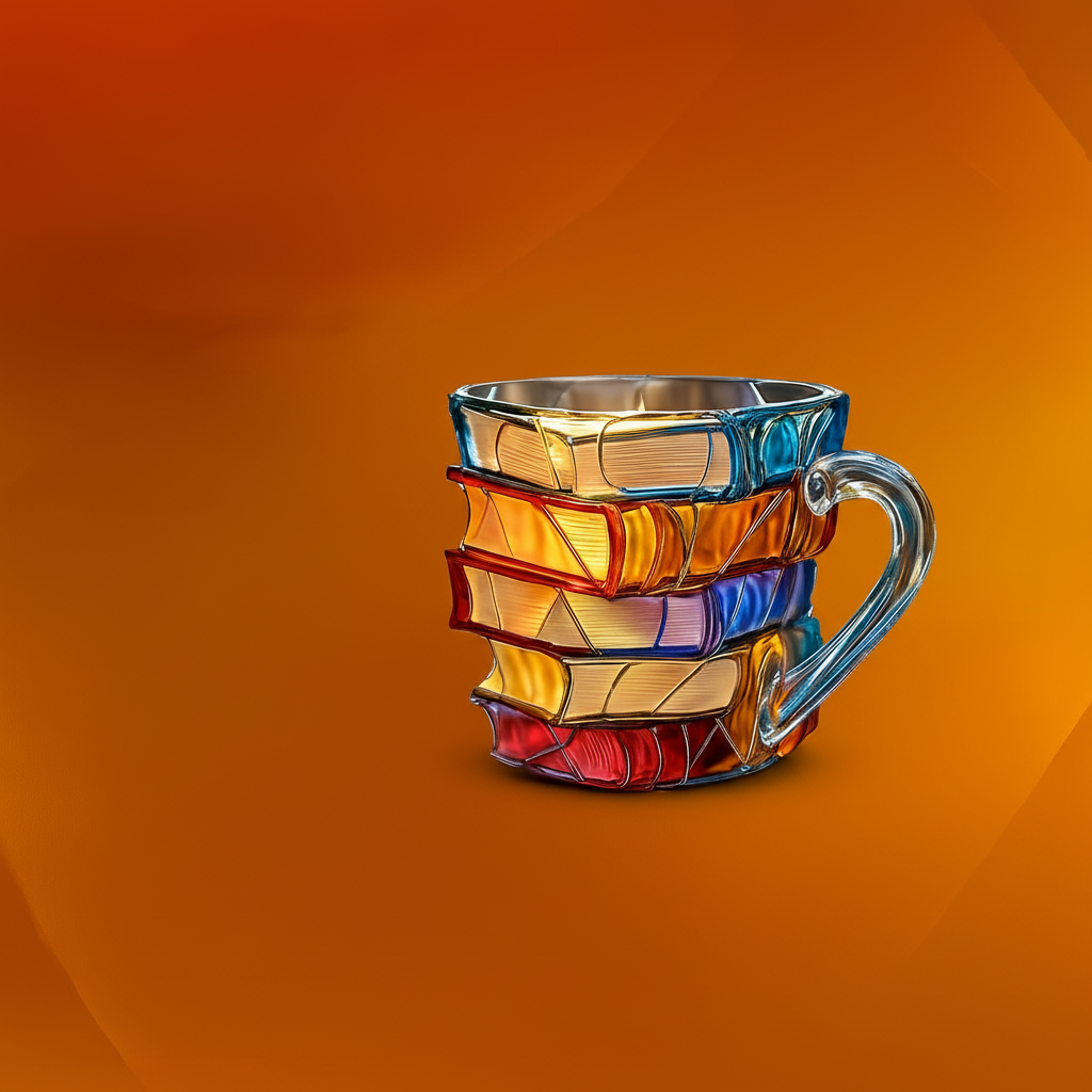 Resin-Becher Buntes 3D Buch Design - Image 3