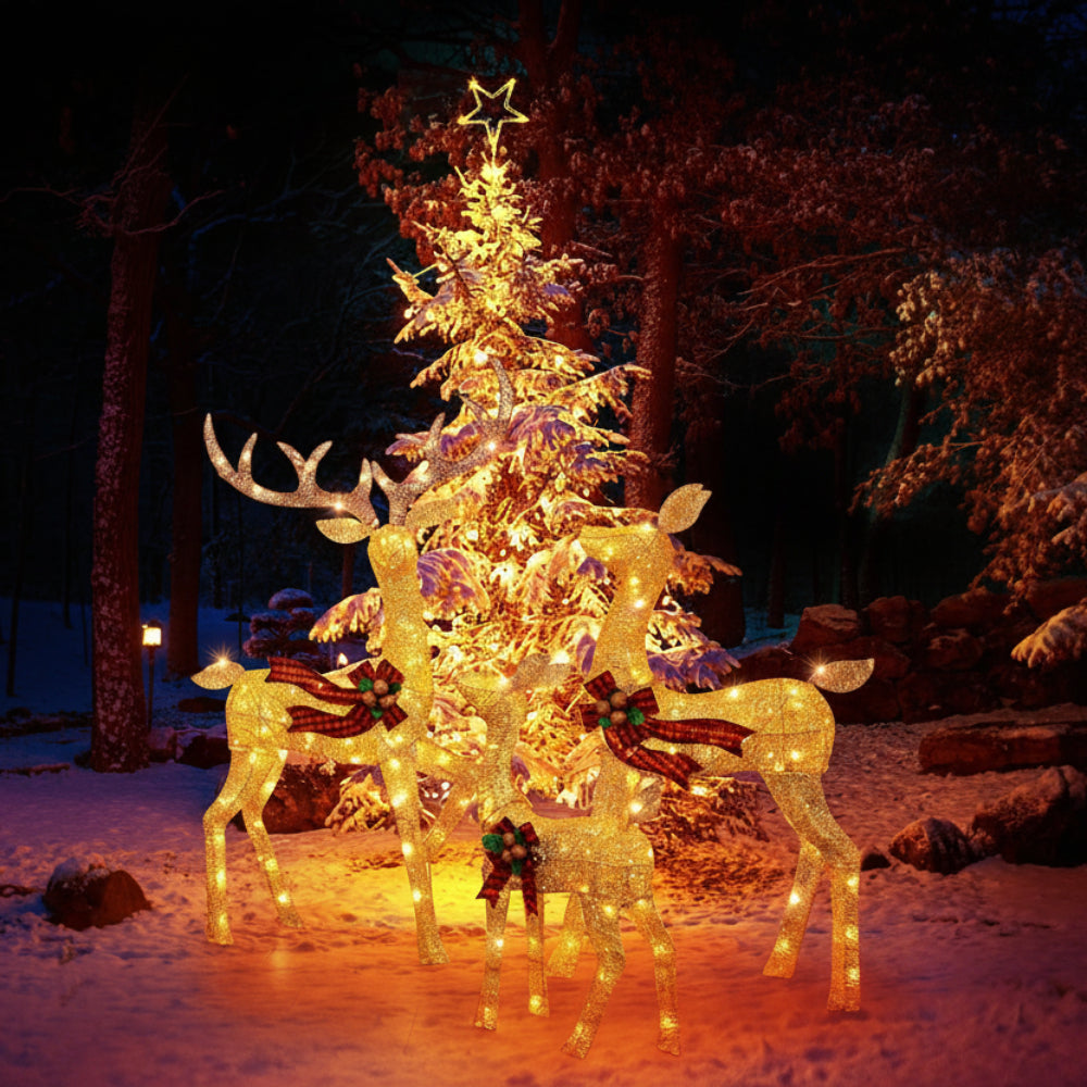 Christmas Deer Family Outdoor Decorations Lighted Waterproof Reindeer - Image 13