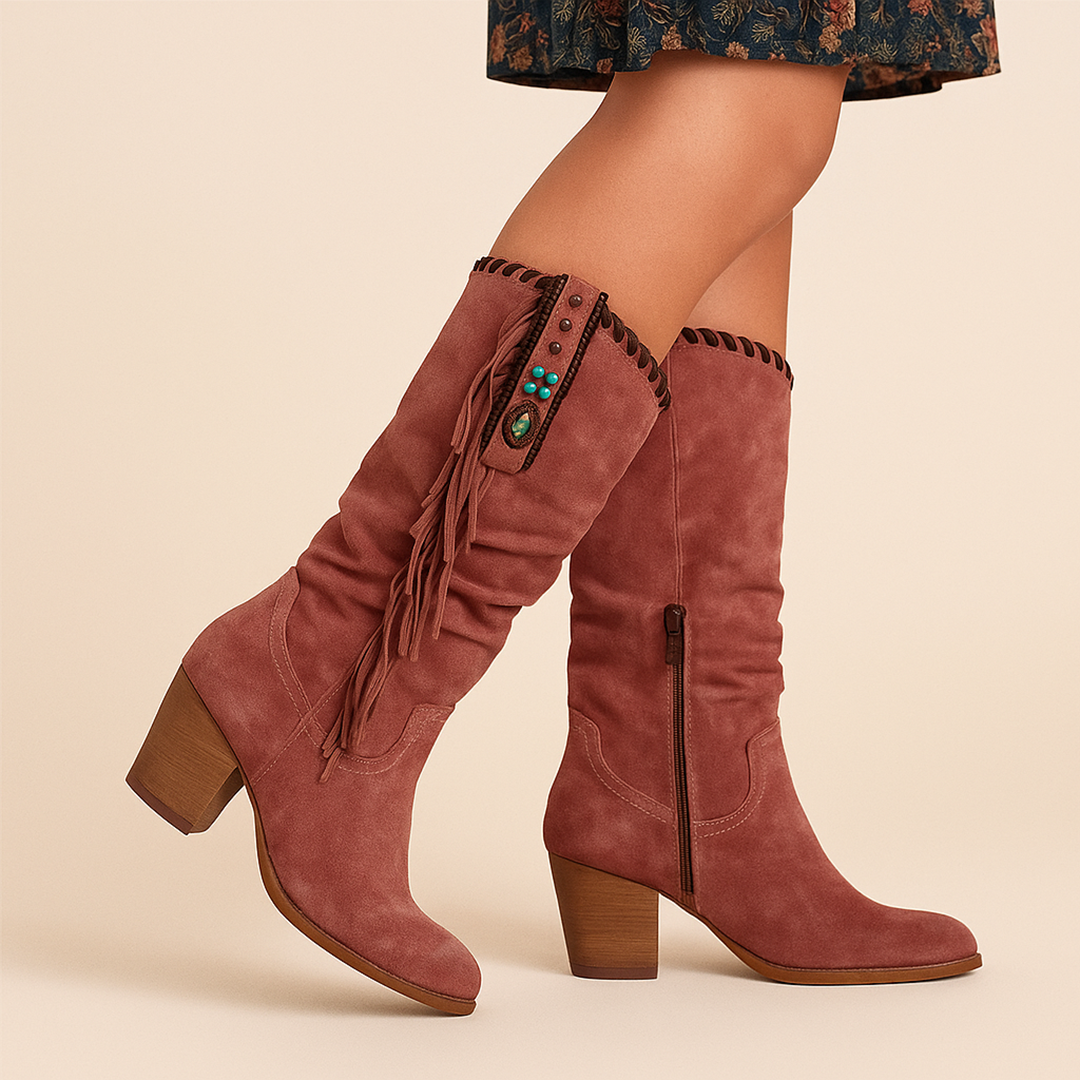Boho Kozaki Kowbojskie Dla Kobiet | Do Połowy Łydki