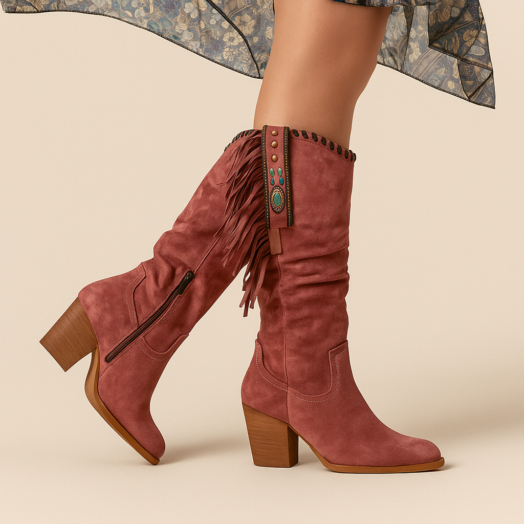 Boho Kozaki Kowbojskie Dla Kobiet | Do Połowy Łydki