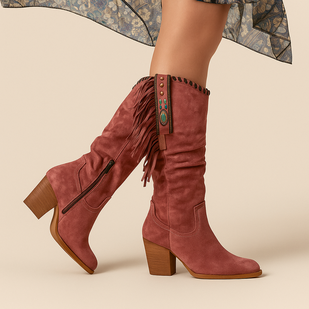 Boho Kozaki Kowbojskie Dla Kobiet | Do Połowy Łydki