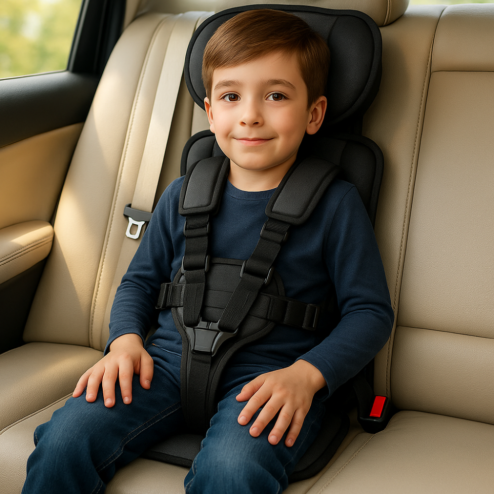 Child Car Booster Seat with Harness – Portable Foldable Travel Safety Seat - Image 6