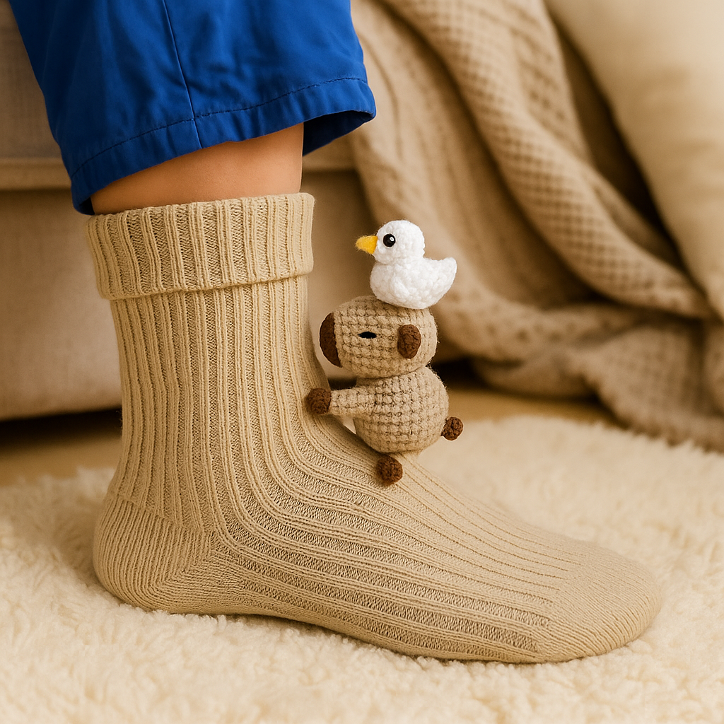 Kuschelsocken Winter Rutschfeste Hausstrümpfe Plüsch Unisex - Image 9