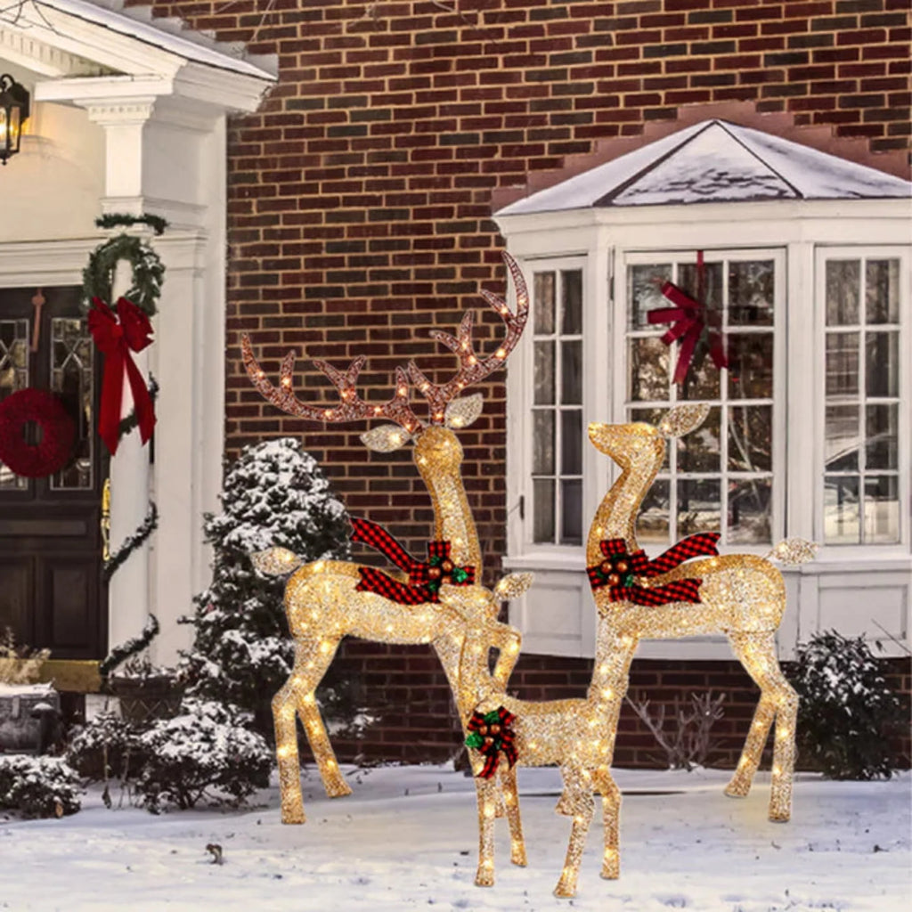 Christmas Deer Family Outdoor Decorations Lighted Waterproof Reindeer - Image 15