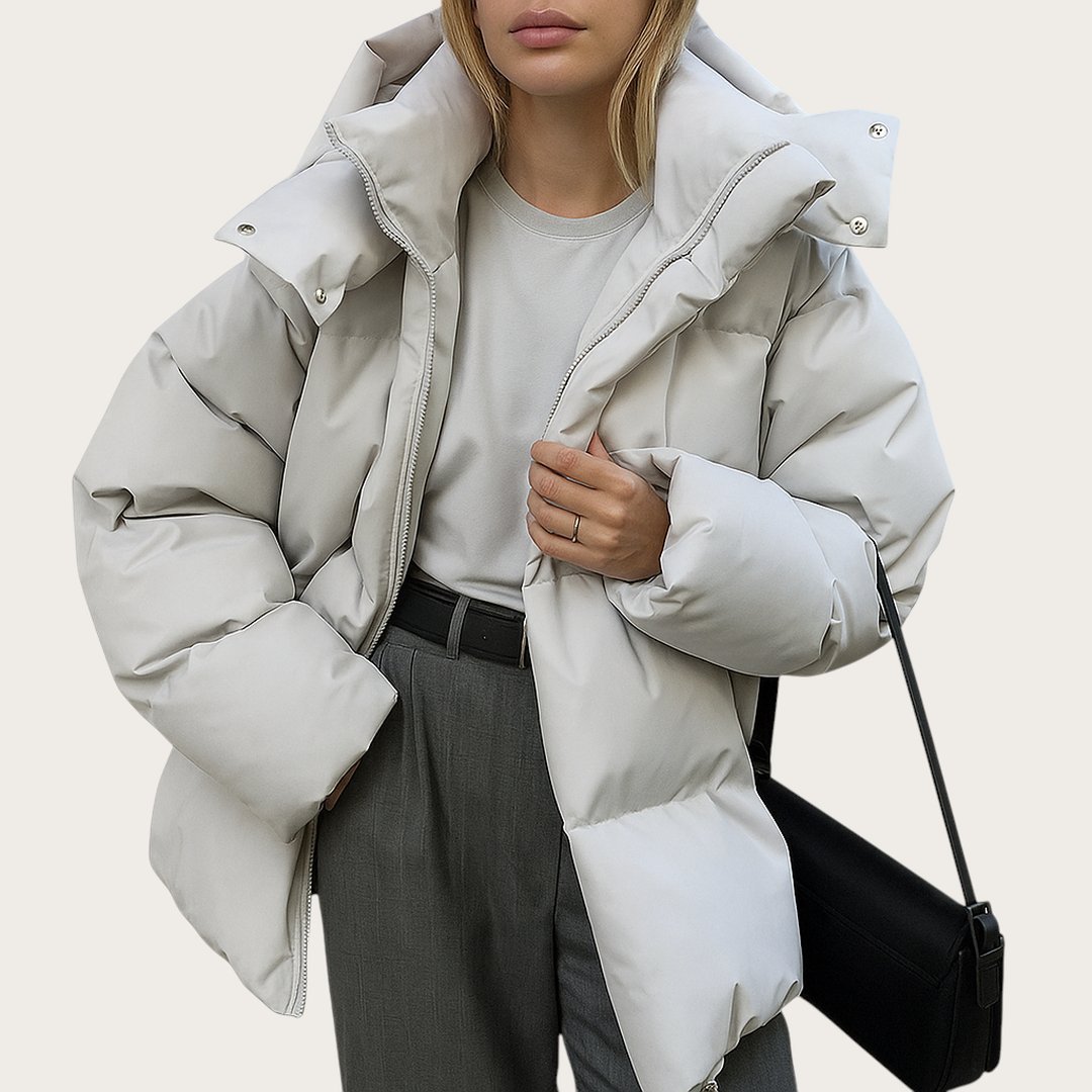 Damska Zimowa Kurtka Z Zamkiem | Długi Rękaw