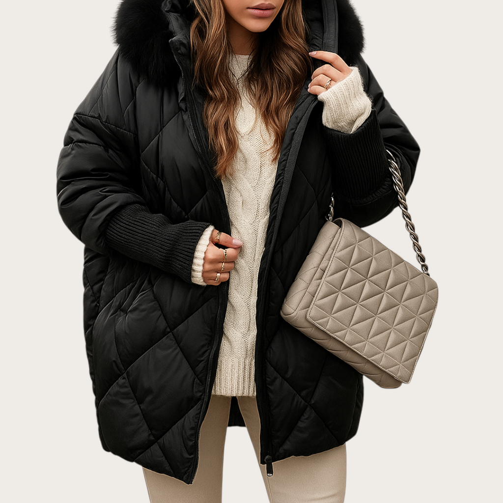 Damska Zimowa Kurtka Z Zamkiem | Oversize