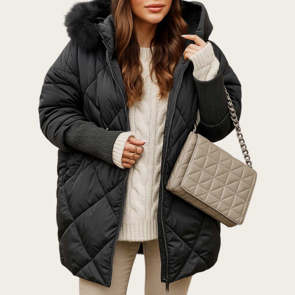 Damska Zimowa Kurtka Z Zamkiem | Oversize