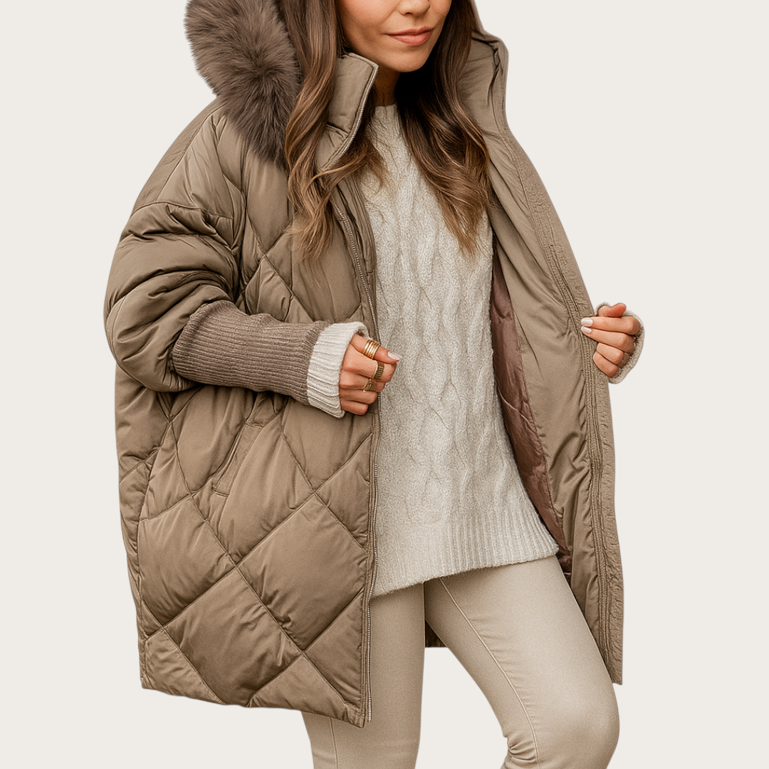 Damska Zimowa Kurtka Z Zamkiem | Oversize