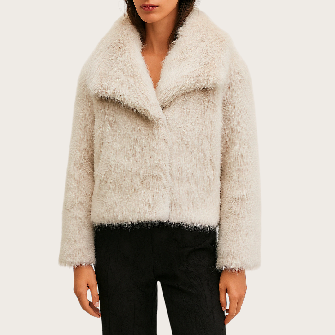 Damska Zimowa Kurtka Ze Sztucznym Futerkiem | Długi Rękaw